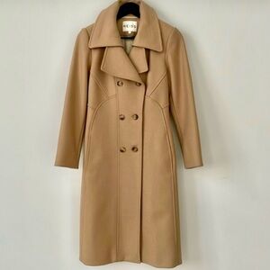 Reiss Camel Double-Breasted Overcoat - Mint Condition